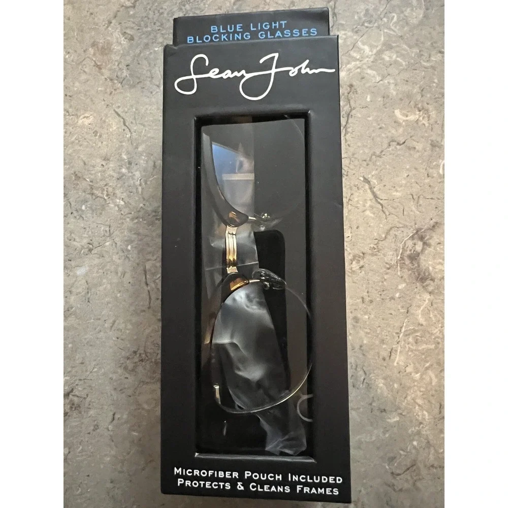 NEW SEAN JOHN BLUE LIGHT BLOCKING GLASSES With Pouch Style WOOSTER